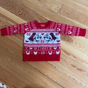 Disney toddler girls holiday sweater size 18 months Minnie & Mickey